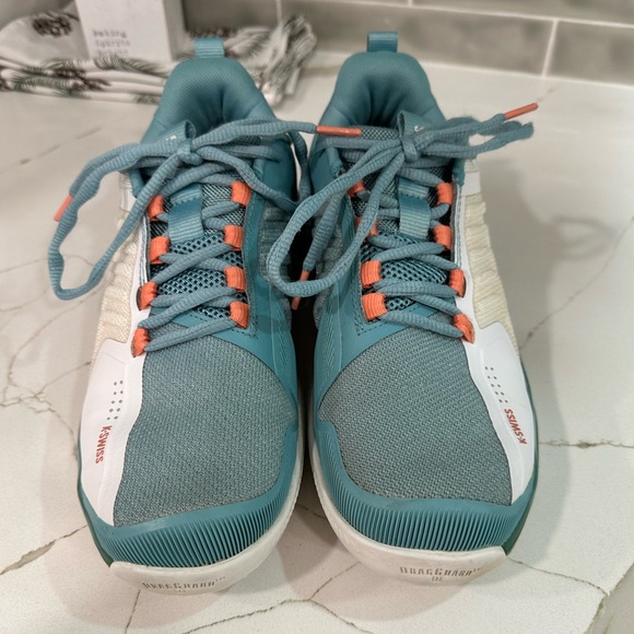 K-Swiss Ultrashot 3. Women Size 8.5 Color Blanc De Blanc/Nile Blue/Desert Flower - Picture 2 of 11